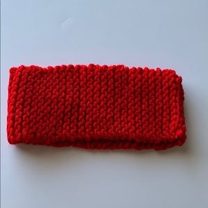 Knit Ear Warmer, Solid Red